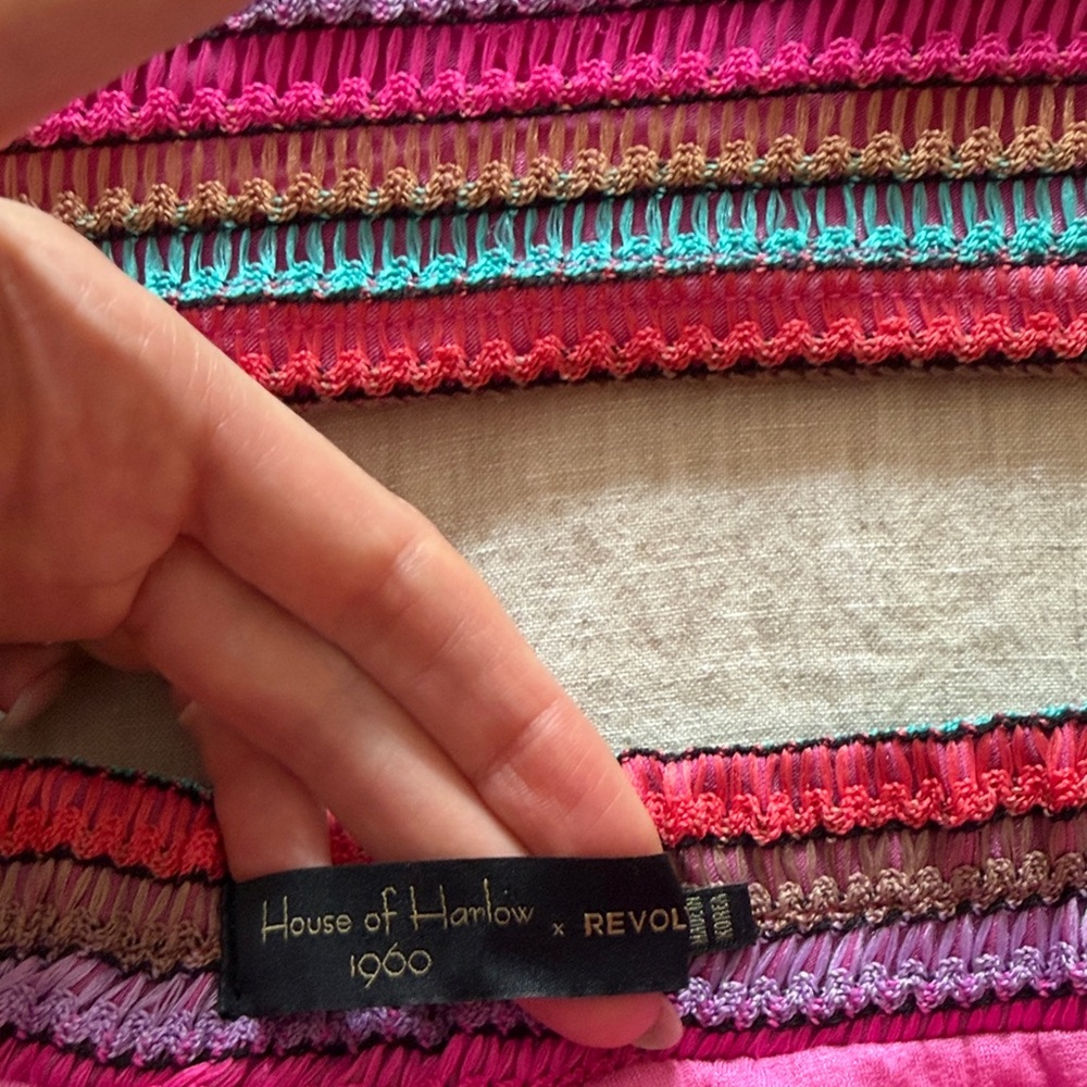 House of Harlow x Revolve Striped Pink Knit Midi Skirt (Size Small) - Picture 3 of 5